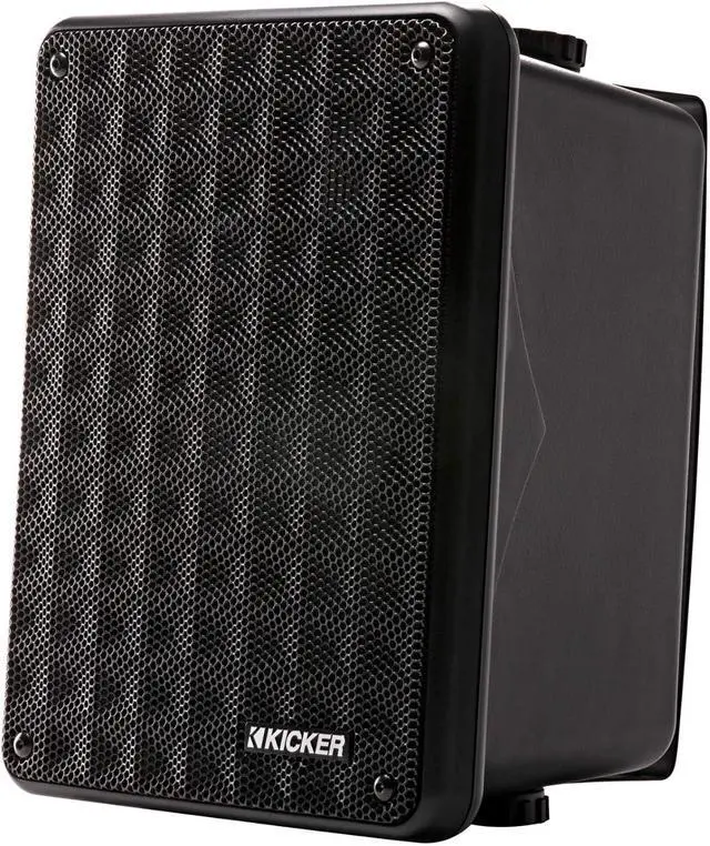 Alt view image 4 of 7 - KICKER KB6B 2-Way Full Range Indoor Outdoor Speakers (Pair) Weatherproof Speakers for Patio Garage Poolside in-Home, 6.5 inch woofer, 2x5 inch Horn Tweeter Black