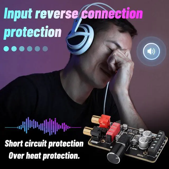 Alt view image 6 of 7 - DROK 12V Amplifier Board, 15W+15W 2.0 Dual Channel Audio Amplifier Board PAM8620 DC 8-26V 24V Digital Stereo Amp Module Class D Mini Power Amplify Circuit for Sound System Speaker DIY