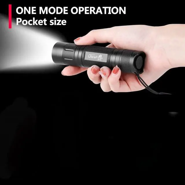 Alt view image 4 of 7 - ULTRAFIRE LED Tactical Flashlight with Holster, Small Flashlight High Lumens - Single Mode, Zoomable, Water Resistant Flash Lights, Duty Belt Flashlight with Holder