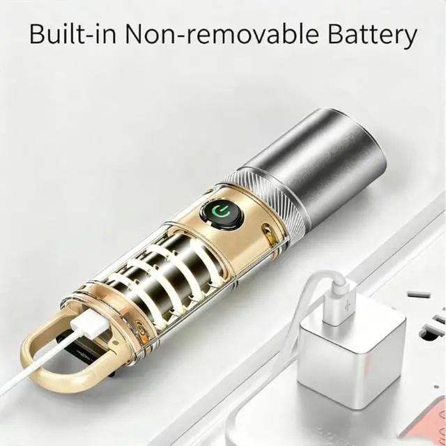 Alt view image 2 of 7 - High Lumens Rechargeable Flashlights, 100000 Lumens Super Bright Flashlights, 6 Modes Zoomable High Bright FlashlightsSuitable for Hiking Camping and Family Emergencies