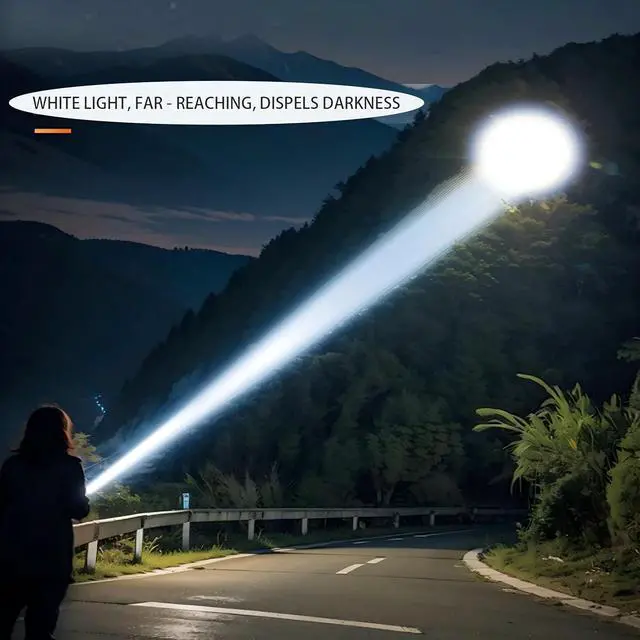 Alt view image 5 of 7 - High Lumens Rechargeable Flashlights, 100000 Lumens Super Bright Flashlights, 6 Modes Zoomable High Bright FlashlightsSuitable for Hiking Camping and Family Emergencies