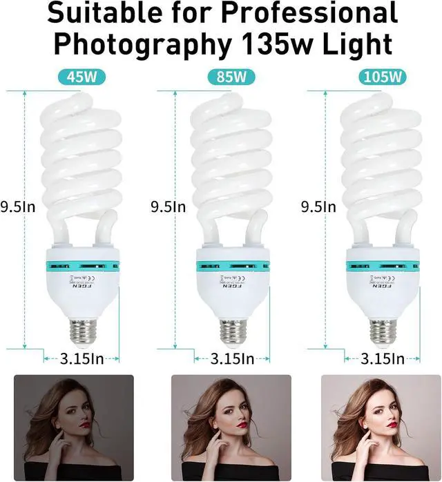 Alt view image 3 of 6 - Skytex 2pcs 135W Light Bulb 5500K CFL Daylight Spiral Softbox Lighting Kit Bulb in E27 Socket for Photography Photo
