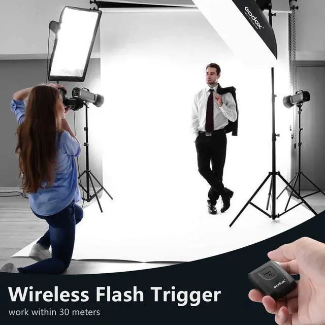 Alt view image 4 of 7 - Godox Professional Studio Flash Kit for Photography, Strobe Lights Softbox Lighting Kit, 2x180W 5600K Compact Monolights with Flash Trigger, Softbox, Light Stands