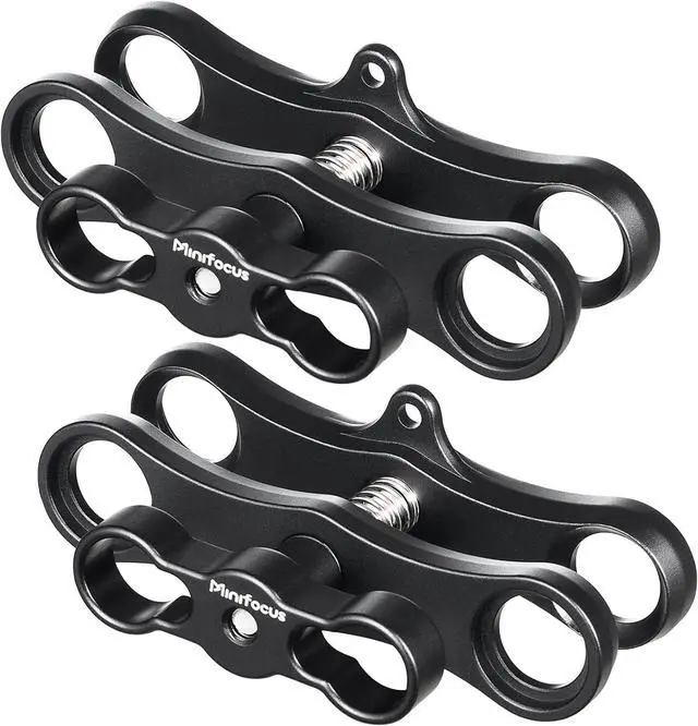 Main image of MINIFOCUS 1" Long Ball Clamp Dual Holder Mount for Underwater Photography Diving Light System, Compatible for GoPro Action Camera Flashlight Arms System(2 PCS)