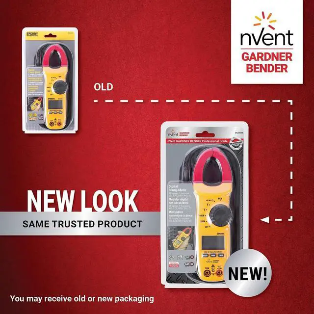 Alt view image 2 of 7 - Gardner Bender Sperry Instruments DSA500A Digital Snap-Around Clamp Meter, 5 Function, 9 Range, 400-600V AC/DC, with Case, Measures Outlet & Panel Voltage, Yellow