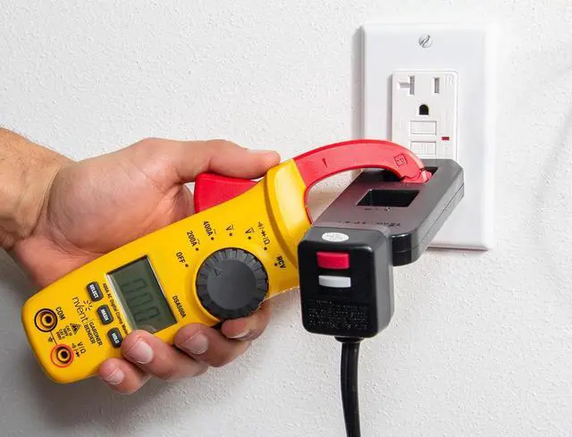 Alt view image 7 of 7 - Gardner Bender Sperry Instruments DSA500A Digital Snap-Around Clamp Meter, 5 Function, 9 Range, 400-600V AC/DC, with Case, Measures Outlet & Panel Voltage, Yellow
