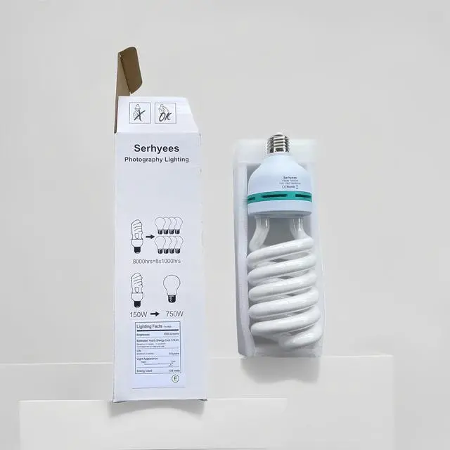 Alt view image 6 of 7 - 135W Light Bulb 5500K CFL Daylight Spiral Softbox Lighting Kit Bulb in E27/E26 Socket for Photography Photo Box
