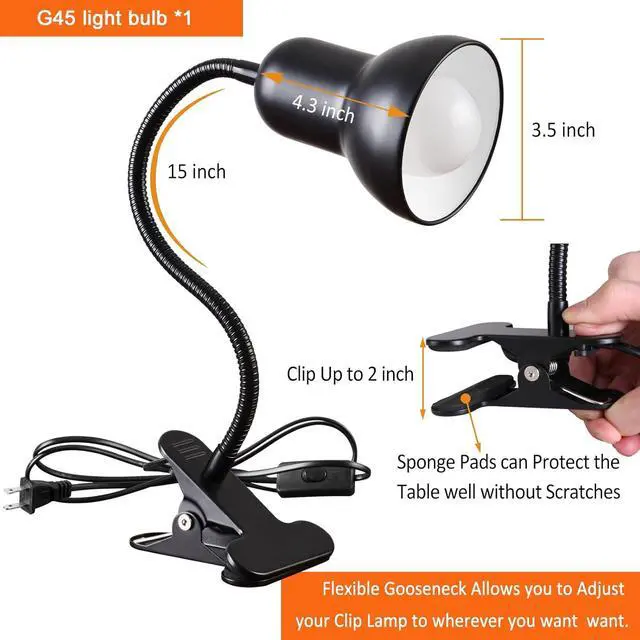 Alt view image 2 of 7 - Clip on Desk Lamp, 360° Rotating Ggooseneck Lamp, Ring Light, Revolutionary Eye-Caring Desk Lamp, Portable Clip-On Reading Light for Bedroom and Office, Study Clamp - The Ideal Home Lighting Solution
