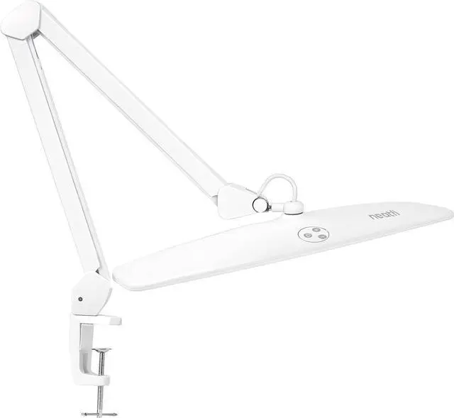 Main image of Neatfi Elite HD XL Desk Lamp 1,600 Lumens, 22 Wide Head, 6500K Daylight | Non-Polar Dimming, Adjustable | Office, Study & Home Workspace (White, Non-CCT with Clamp, 22 Inches)
