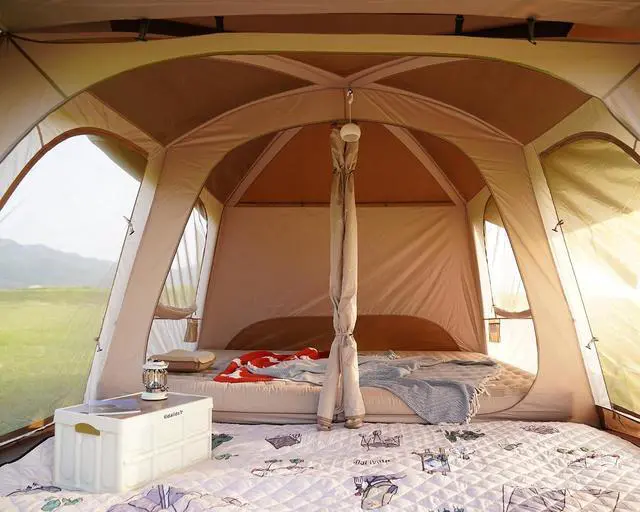 Alt view image 3 of 7 - Vidalido 8-10 Person Camping Tent with 3 Door 2 Room Large Family Cabin Tents, Double Layer Waterproof Portable Glamping Tent, Big Tents for Outdoor Picnic Camping Hiking and Family Gathering