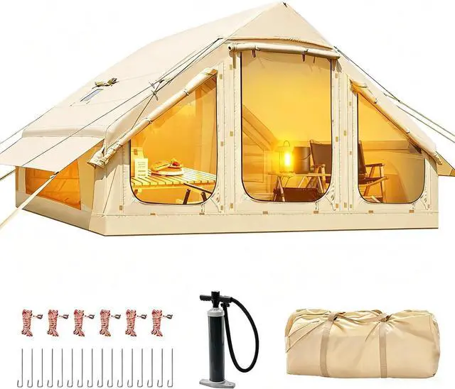 Main image of Inflatable Tents for Camping, Blow Up Tent with Hand Pump, Easy Setup Inflatable Hot Tent with Stove Jack, Waterproof Oxford Air Glamping Tents for Camping Adult 4-12 Person