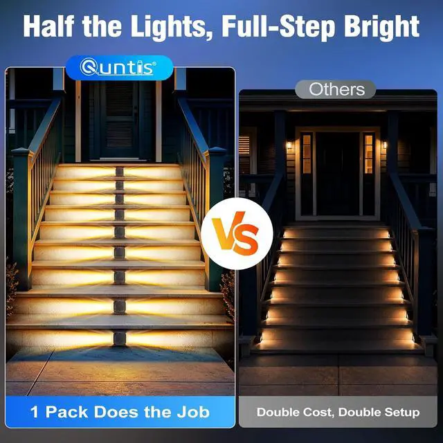 Alt view image 5 of 7 - Quntis Outdoor Solar Driveway Lights, 20H Extra Bright Path Safety Markers for Large Yards, Weatherproof Warm White Ambiance Lighting for Dark Steps, Sidewalk, Gardens, Pathway & Pool, 12 Pack