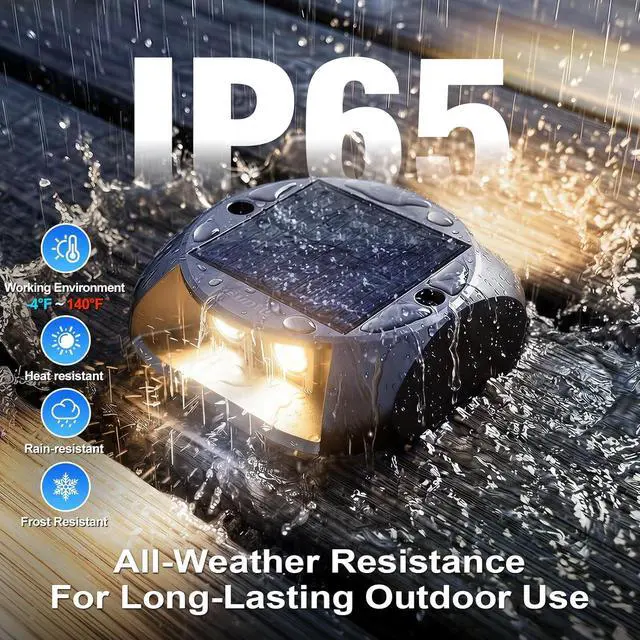 Alt view image 6 of 7 - Quntis Outdoor Solar Driveway Lights, 20H Extra Bright Path Safety Markers for Large Yards, Weatherproof Warm White Ambiance Lighting for Dark Steps, Sidewalk, Gardens, Pathway & Pool, 12 Pack