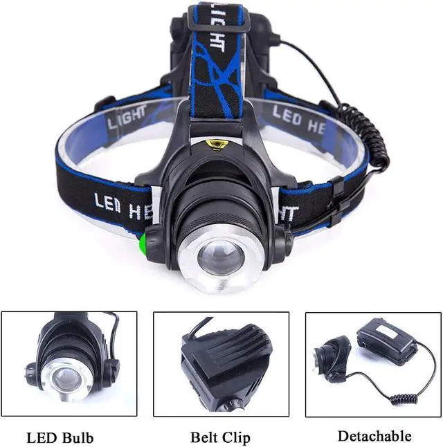 Alt view image 5 of 7 - Green LED Headlamp Waterproof Head Torch Light with Zoomable and 3 Mode Best for Hunting, Outdoor Activities, Climbing, Astronomy