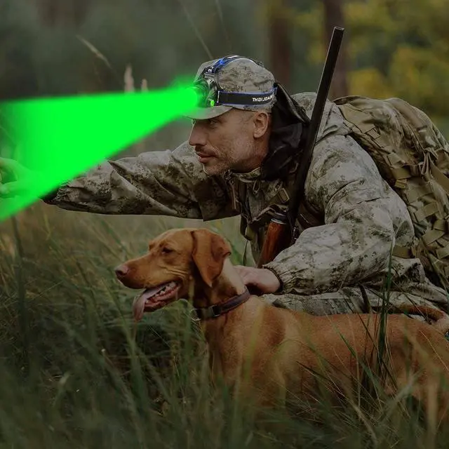 Alt view image 6 of 7 - Green LED Headlamp Waterproof Head Torch Light with Zoomable and 3 Mode Best for Hunting, Outdoor Activities, Climbing, Astronomy