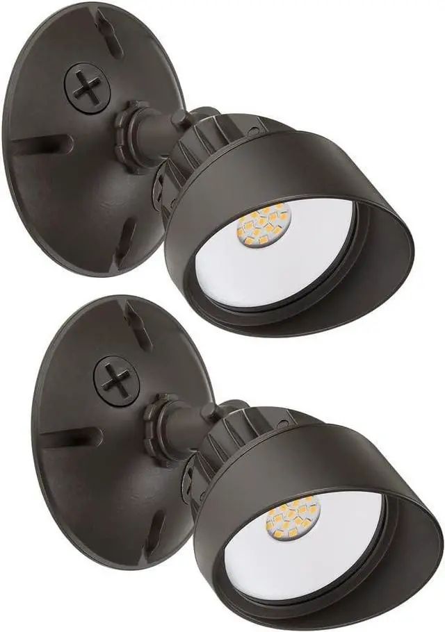 Main image of Maxxima LED Brown Outdoor Flood Security Wall Light 800 Lumens 3000K 2 Pack | Exterior Security Light, Adjustable Head, Warm White, Exterior Lighting