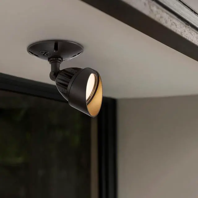 Alt view image 2 of 5 - Maxxima LED Brown Outdoor Flood Security Wall Light 800 Lumens 3000K 2 Pack | Exterior Security Light, Adjustable Head, Warm White, Exterior Lighting