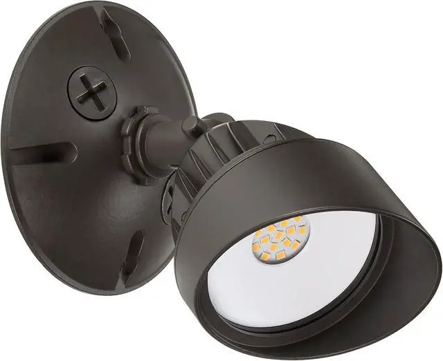 Alt view image 4 of 5 - Maxxima LED Brown Outdoor Flood Security Wall Light 800 Lumens 3000K 2 Pack | Exterior Security Light, Adjustable Head, Warm White, Exterior Lighting