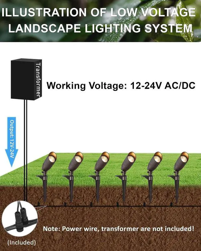 Alt view image 7 of 7 - Low Voltage Tree Uplighting Outdoor with 5 Color Temperature | 7W 5CCT, 12V Wired LED Landscape Spot Lighting Outdoor for Tree Wall, 60° Beam Angle, Aluminum, Bronze, 6PK
