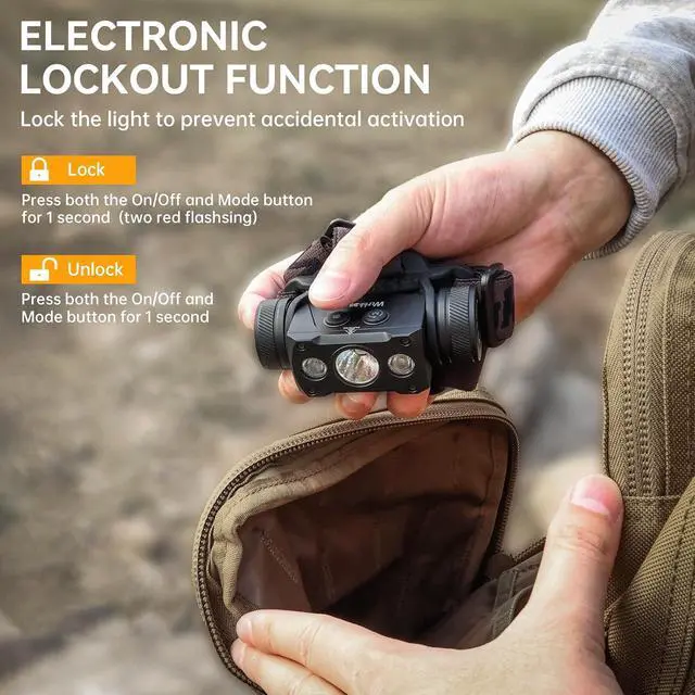Alt view image 5 of 7 - Wurkkos HD50 4000 Lumens Super Bright Headlamp, Head Lamp with Red Light Mode, High CRI, LED Headlamp with Magnetic Tailcap, Rechargeable Headlamps for Adults, Camping, Night Fishing, Hiking, IPX67