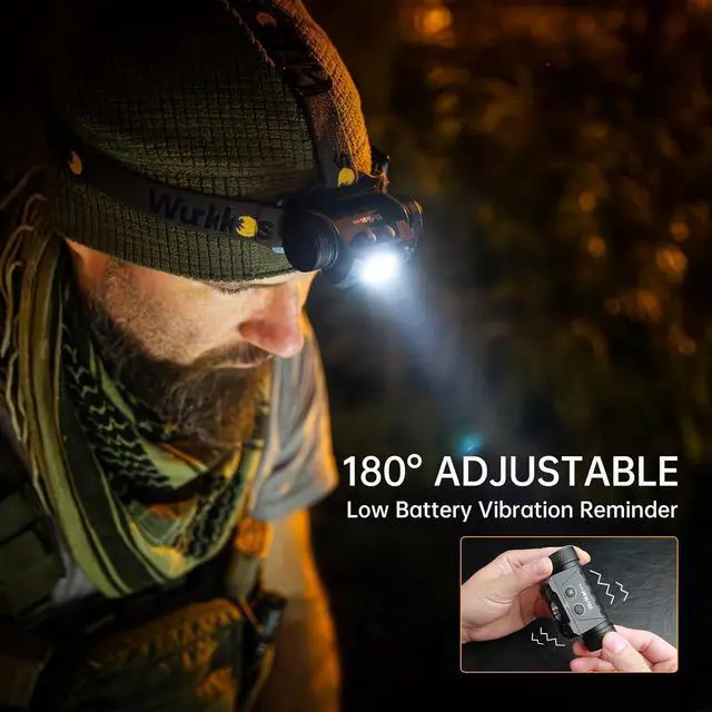 Alt view image 6 of 7 - Wurkkos HD50 4000 Lumens Super Bright Headlamp, Head Lamp with Red Light Mode, High CRI, LED Headlamp with Magnetic Tailcap, Rechargeable Headlamps for Adults, Camping, Night Fishing, Hiking, IPX67