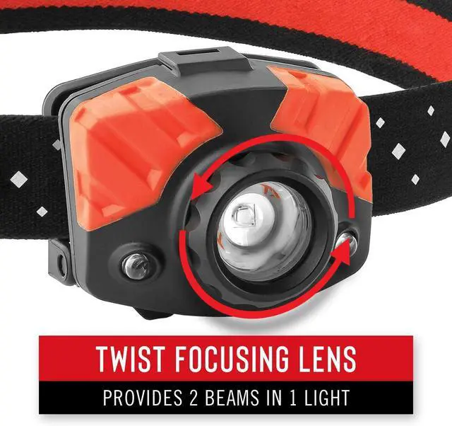 Alt view image 2 of 7 - Coast® FL75R Rechargeable 530 Lumen Dual Color Twist Focus LED Headlamp, Orange