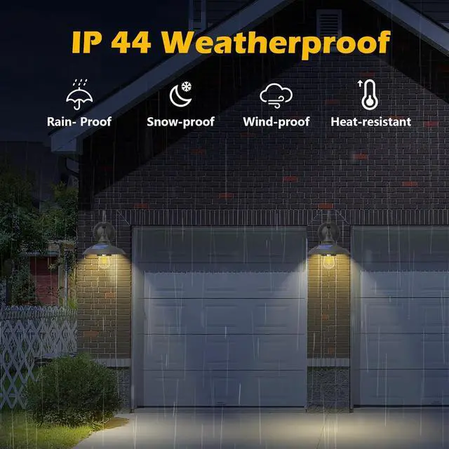 Alt view image 6 of 7 - LeiDrail Solar Barn Lights, Aluminum Rustic Vintage Solar Garage Lights with 3 Lighting Modes & Motion Sensor, Waterproof Outdoor Solar Gooseneck Lights for Barn Shed Chicken Coop Patio (2 Pack)