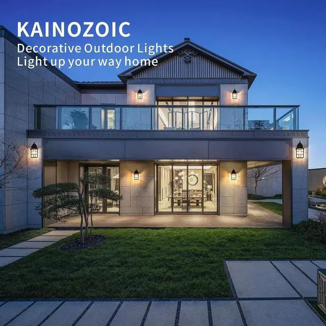 Alt view image 7 of 7 - Outdoor Wall Light Fixtures Waterproof Exterior Sconce Lights Anti-Rust Exterior Lighting Fixtures Black Outdoor Wall Lantern for Porch Patio Front Door Garage House