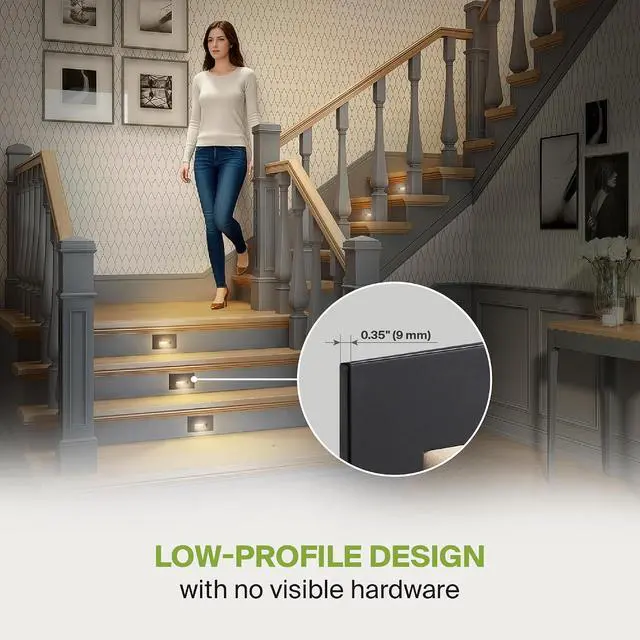 Alt view image 3 of 7 - ASD LED Recessed Step Light Fixture, Outdoor & Indoor Stair Tread Lighting | 3CCT, Dimmable, Waterproof, ETL Listed | 3W 120LM 3000K-5000K 120V | Staircase Hardwired Illumination | Black, 12 Pack
