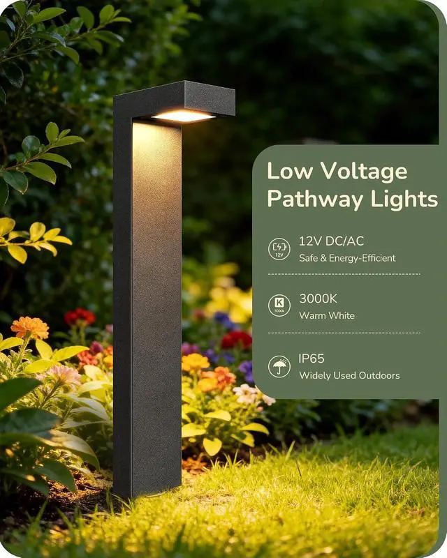 Alt view image 2 of 7 - EDISHINE Low Voltage Pathway Lights Wired, 3000K 3.2W 50,000Hrs Waterproof LED Outdoor Landscape Lighting with Connectors, 12V Modern Cast-Aluminum Landscape Path Lights for Walkway Garden, 4 Pack