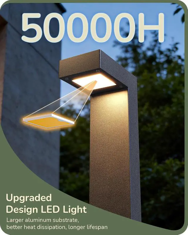 Alt view image 3 of 7 - EDISHINE Low Voltage Pathway Lights Wired, 3000K 3.2W 50,000Hrs Waterproof LED Outdoor Landscape Lighting with Connectors, 12V Modern Cast-Aluminum Landscape Path Lights for Walkway Garden, 4 Pack