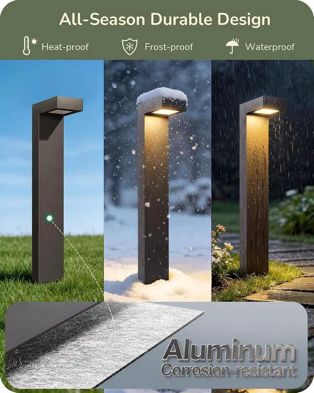 Alt view image 4 of 7 - EDISHINE Low Voltage Pathway Lights Wired, 3000K 3.2W 50,000Hrs Waterproof LED Outdoor Landscape Lighting with Connectors, 12V Modern Cast-Aluminum Landscape Path Lights for Walkway Garden, 4 Pack