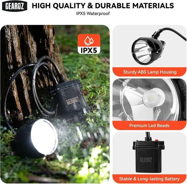 Alt view image 3 of 7 - GearOZ 10W LED Coon Hunting Lights Rechargeable Hunter Headlamp 25000 Lux | 500 Lumen, IPX5 Waterproof, Coyote/Hog/Predators Head Lamp, Explosion Proof, Mining/Hiking, 4 Optical Filters, Night Working