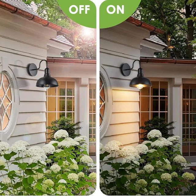 Alt view image 4 of 7 - MATAMEYE Outdoor Wall Sconce, 2 Pack Exterior Waterproof Farmhouse Barn Light Fixture, Black Garage Wall Lantern, Anti-Rust Front Porch Lamp
