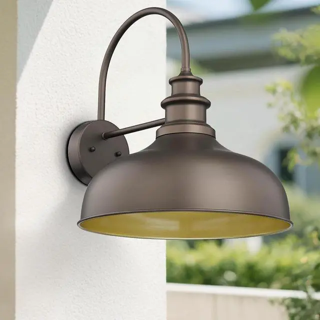 Alt view image 4 of 7 - Bestshared 16 Inch Vintage Industrial Barn Light Farmhouse Outdoor Wall Sconce - Farmhouse Exterior Wall Mount Lighting Fixture for Garage, Patio, Porch,Front Door(16"-2pack)