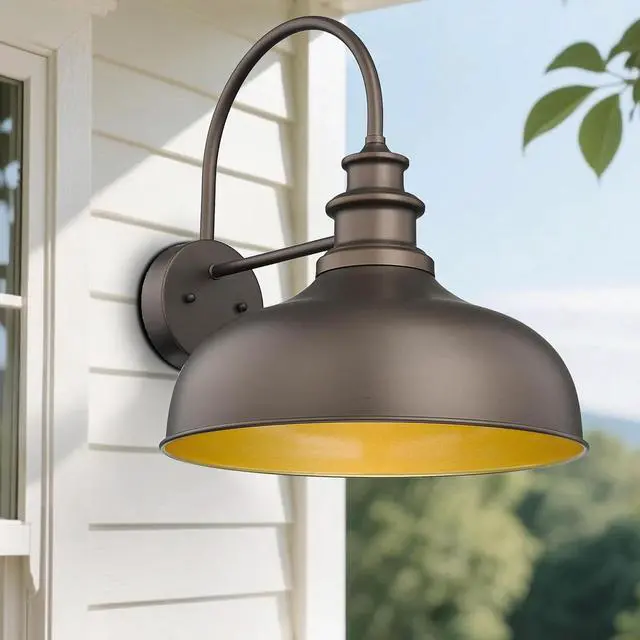 Alt view image 6 of 7 - Bestshared 16 Inch Vintage Industrial Barn Light Farmhouse Outdoor Wall Sconce - Farmhouse Exterior Wall Mount Lighting Fixture for Garage, Patio, Porch,Front Door(16"-2pack)