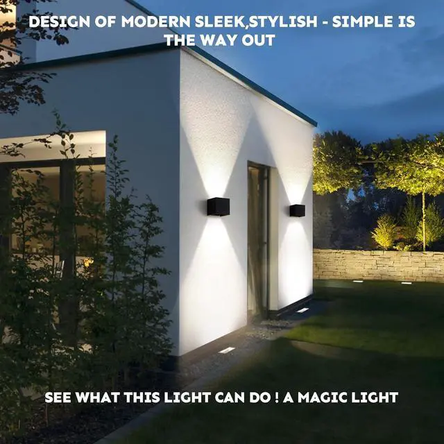 Alt view image 3 of 6 - Outdoor Wall Lights Modern 20W LED Wall Pack Light Adjustable Up Down Light Beam Waterproof Outdoor Sconces Wall Lighting for Porch Patio Outdoor Porch Light 4.7 in. 3000K