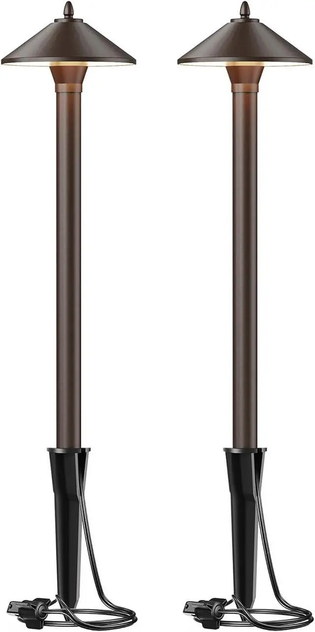 Main image of Malibu Low Voltage Pathway Lights, 10W Pro Style Halogen Landscape Lighting, 2Pack 2700K Warm White Path Light, 12V AC Bronze Outdoor Walkway Lights for Yard Garden 8308-9103