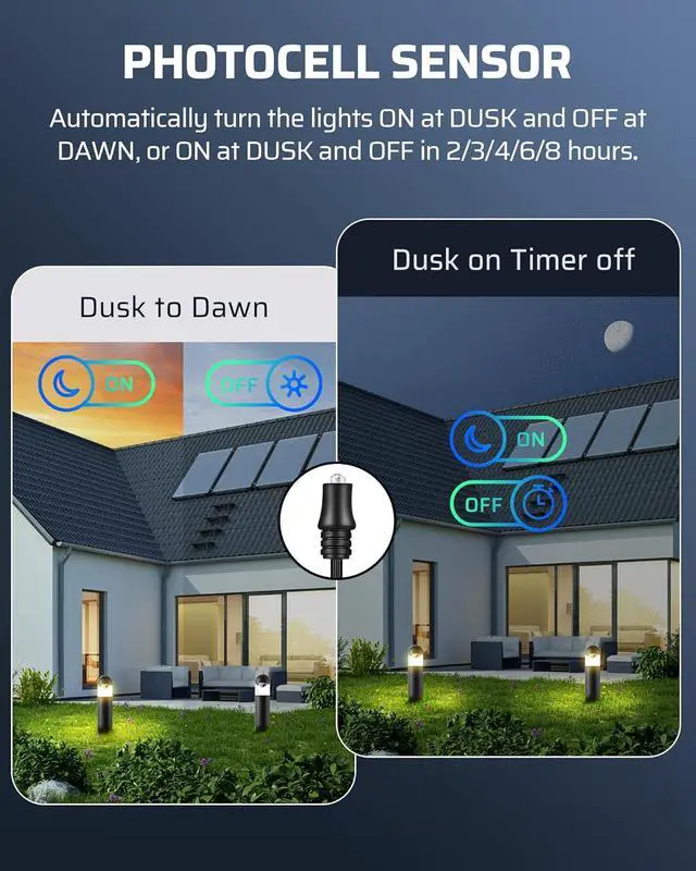 Alt view image 3 of 7 - DEWENWILS 200W Low Voltage Landscape Transformer with Photocell Sensor & Timer, 120V AC to 12V/14V AC, Weatherproof Outdoor Landscape Lighting Transformer for Garden Lights, Spotlights, Steplights