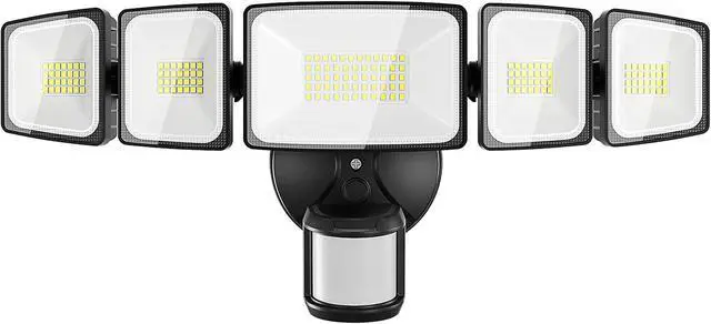 Main image of Onforu 150W 15000LM LED Security Lights Motion Sensor Outdoor, Dusk to Dawn Flood Lighting, 5 Heads 360° Wide Angle Illumination, 6500K IP65 Waterproof Hardwired Floodlight Motion Detection (Black)