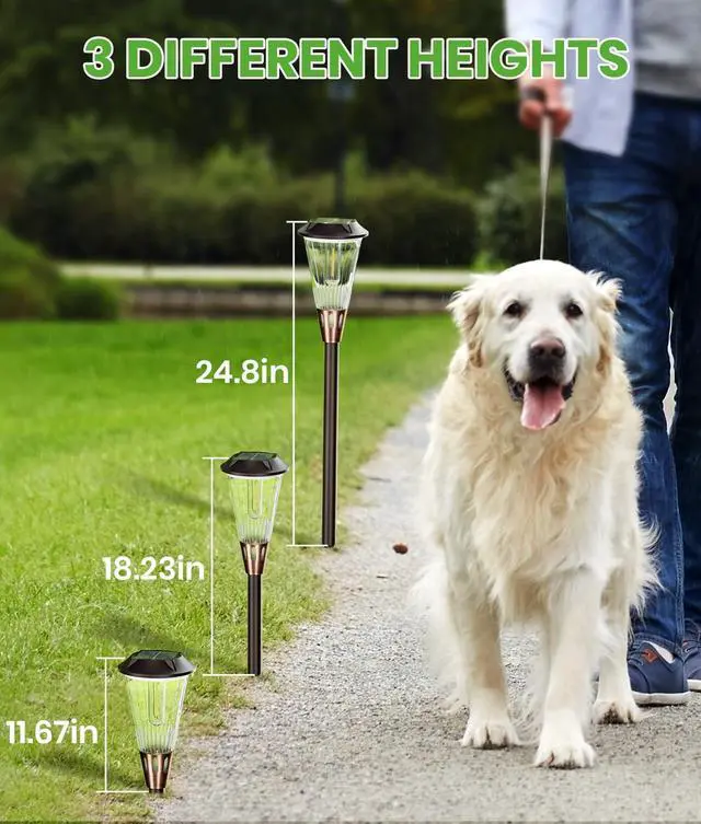 Alt view image 7 of 7 - BITPOTT Solar Pathway Lights Outdoor, 8 Pack Bright 2-in-1 Warm&Cold Solar Lights Outdoor, IP65 Waterproof Garden Lights Solar Powered Walkway Lighting Outside for Yard Driveway Path Patio Landscape