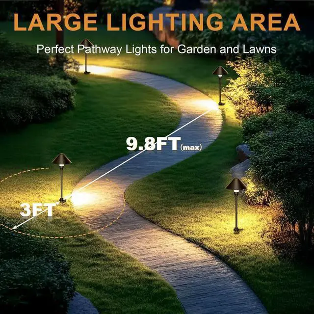 Alt view image 7 of 7 - Low Voltage Pathway Lights with Timer, 4H/6H/8H Auto On/Off Low Voltage Landscape Lighting 3000K Waterproof Landscape Path Lights for Flower Bed Backyard Walkway Driveway, Set of 6