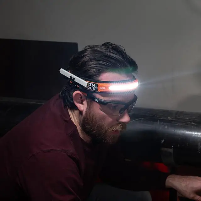 Alt view image 6 of 7 - Klein Tools 56308 Rechargeable Headlamp with Strap, 575 Lumens, Wide-Beam LED, All-On or Direct Focus Modes, for Work and Outdoors