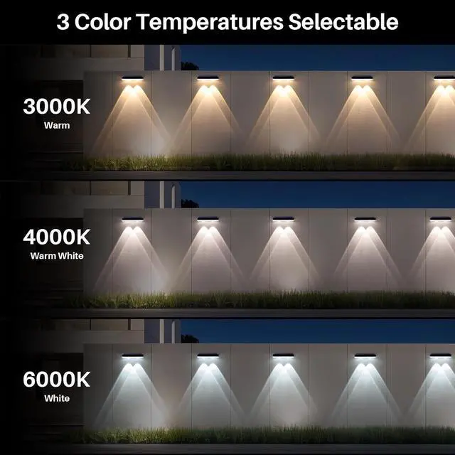 Alt view image 3 of 7 - Solar Lights Outdoor Waterproof 3000K/4000K/6000K 3 Modes Solar Powered Dusk to Dawn Lighting for Mailbox, House Number, Address, Sign(2 Pack)