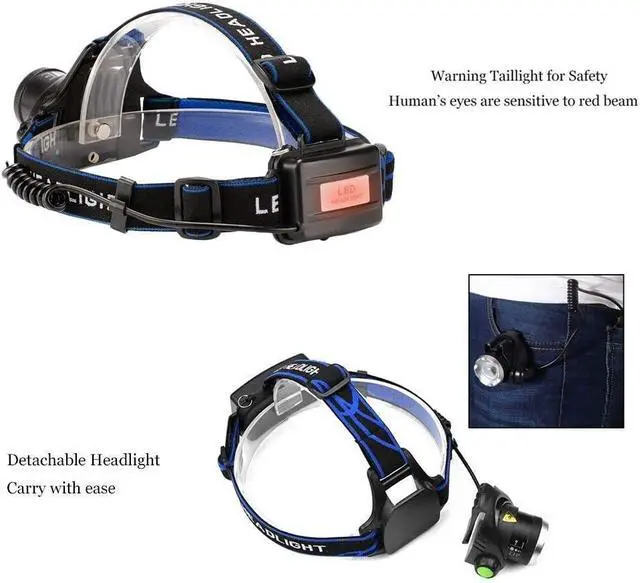 Alt view image 3 of 6 - Ultra-Bright 3000 Lumen 3 Mode with AAA Batteries Waterproof LED Headlamp,2-Pack