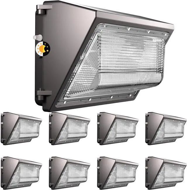 Main image of Lightdot 8 Pack 150W LED Wall Pack Lights, Wall Mount Outdoor Exterior Lighting, 100-277V, 22500LM Dusk-to-Dawn, IP65 ETL, 50ft Coverage Area, Parking Lots, Building Exteriors, Yard/Warehouse