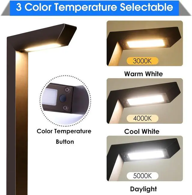 Alt view image 3 of 7 - Energetic 3CCT Low Voltage Landscape Lights, 5W 200LM IP65 Waterproof LED Pathway Lights, 50000 Hrs, Outdoor Landscape Lighting, Square Modern Side Lit, Die-cast Aluminum Housing, ETL Listed, 6 Pack