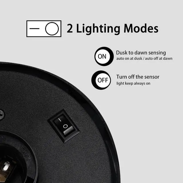 Alt view image 3 of 7 - Outdoor Dusk to Dawn Wall Lights Modern Exterior Wall Mount Lantern Fixture Aluminum E26 Lamps Waterproof Porch Light for Patio Garage Front Door Garden Yard (Bulbs Not Included), Black