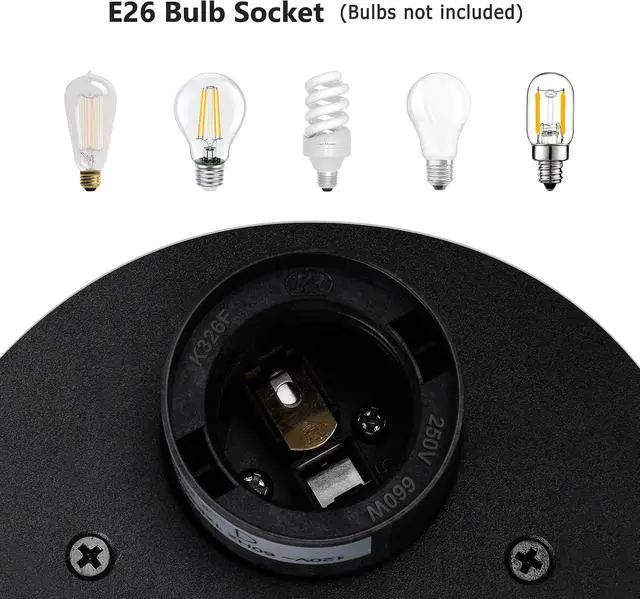 Alt view image 5 of 7 - Outdoor Dusk to Dawn Wall Lights Modern Exterior Wall Mount Lantern Fixture Aluminum E26 Lamps Waterproof Porch Light for Patio Garage Front Door Garden Yard (Bulbs Not Included), Black