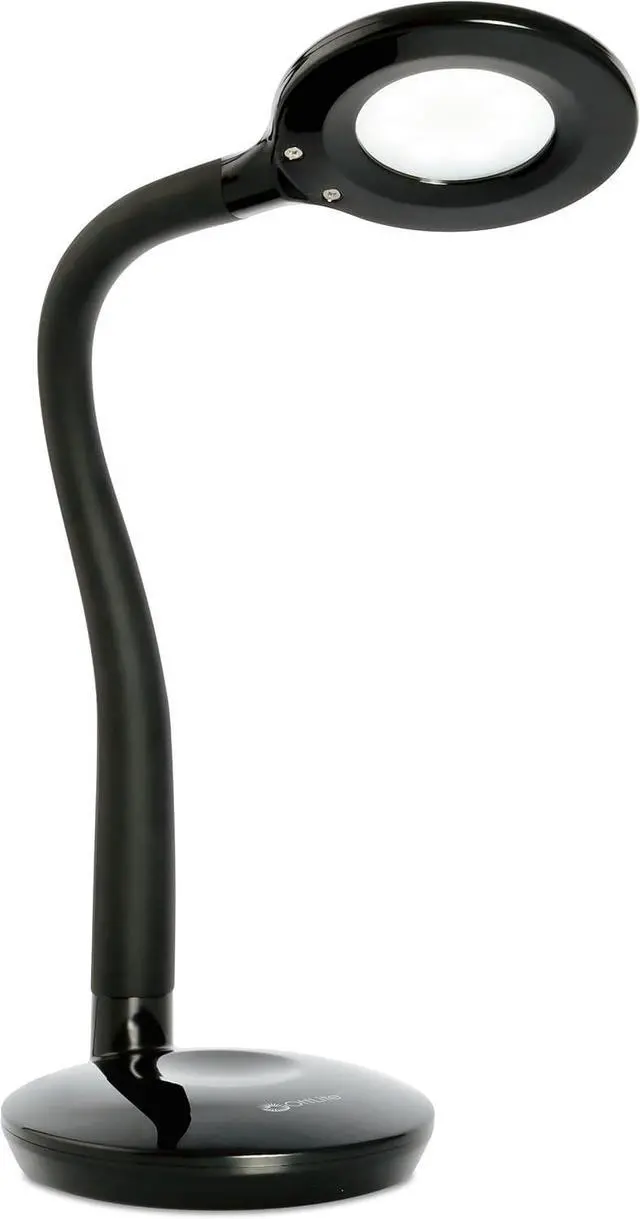 Main image of OttLite D59PNB-FFP Soft Touch Flex Led Lamp, Desk Lamp, Space Saving Design, Flexible Adjustment, Dimmable, 10.5" x 5.25" x 11", Black